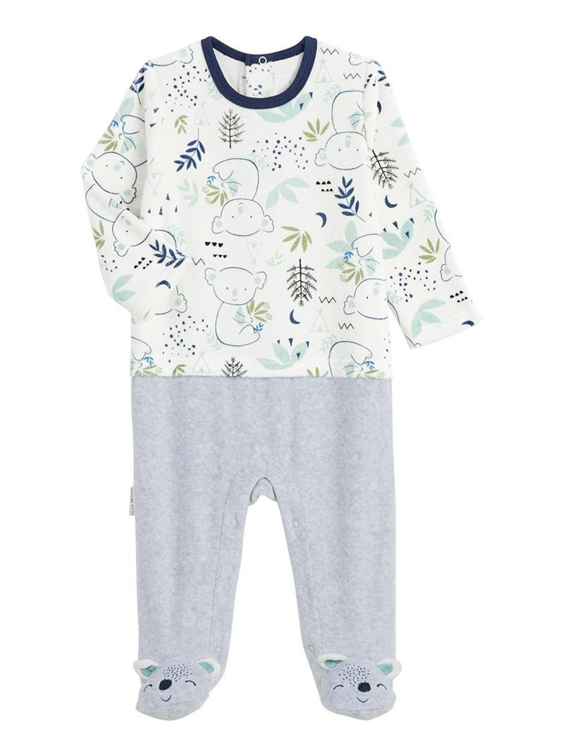 Pyjama bébé en velours Yakutat Gris Gris - Kiabi