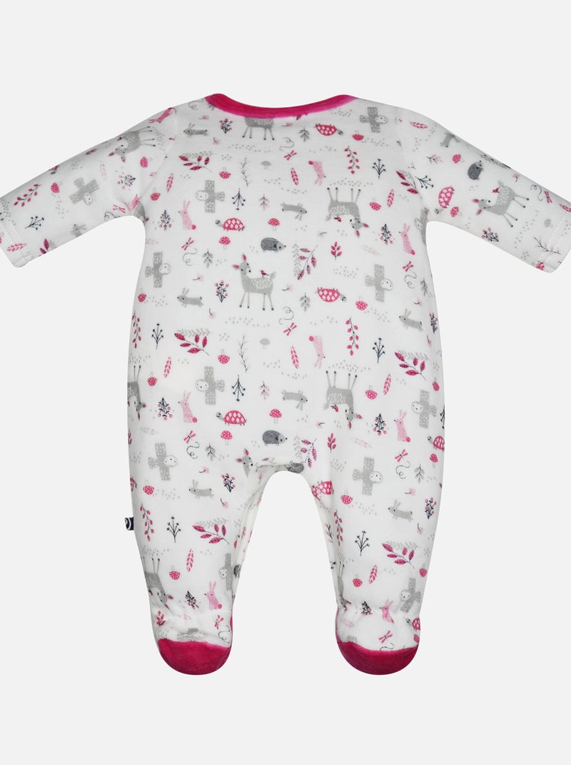 PYJAMA BEBE FANCHETTE VELOURS RASE Rose - Kiabi