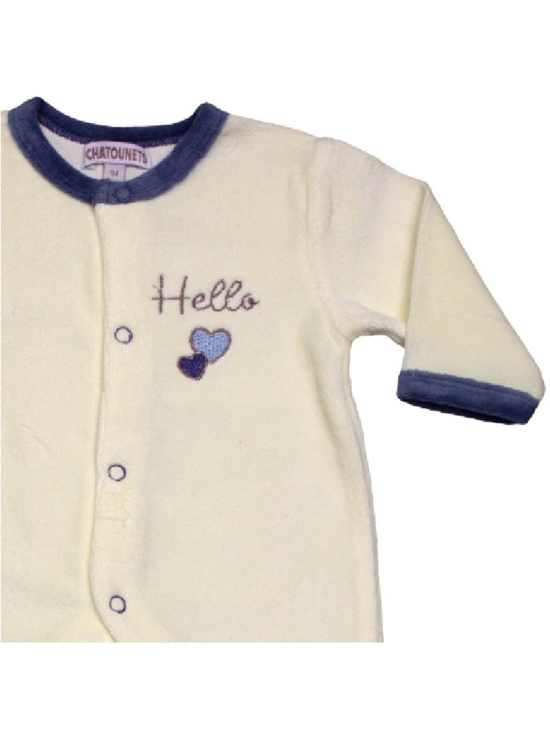 Pyjama bébé "HERICHOU" Les Chatounets Bleu Ecru - Kiabi