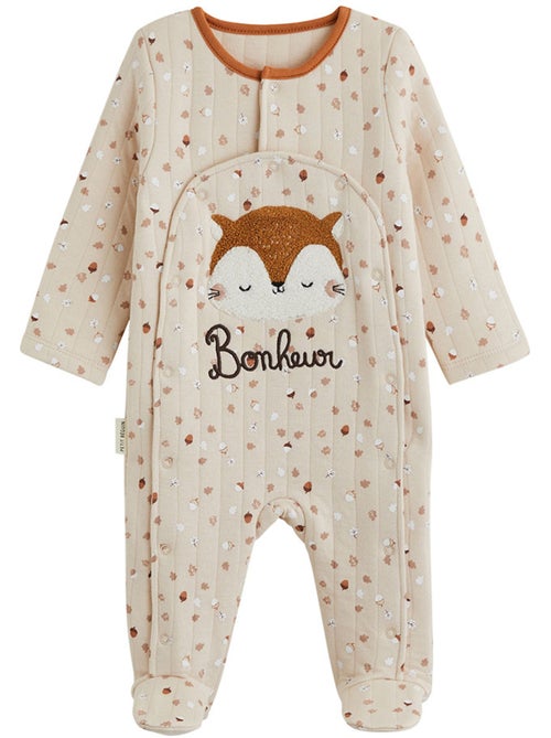 Pyjama bébé matelassé ouverture pont caramel - Kiabi