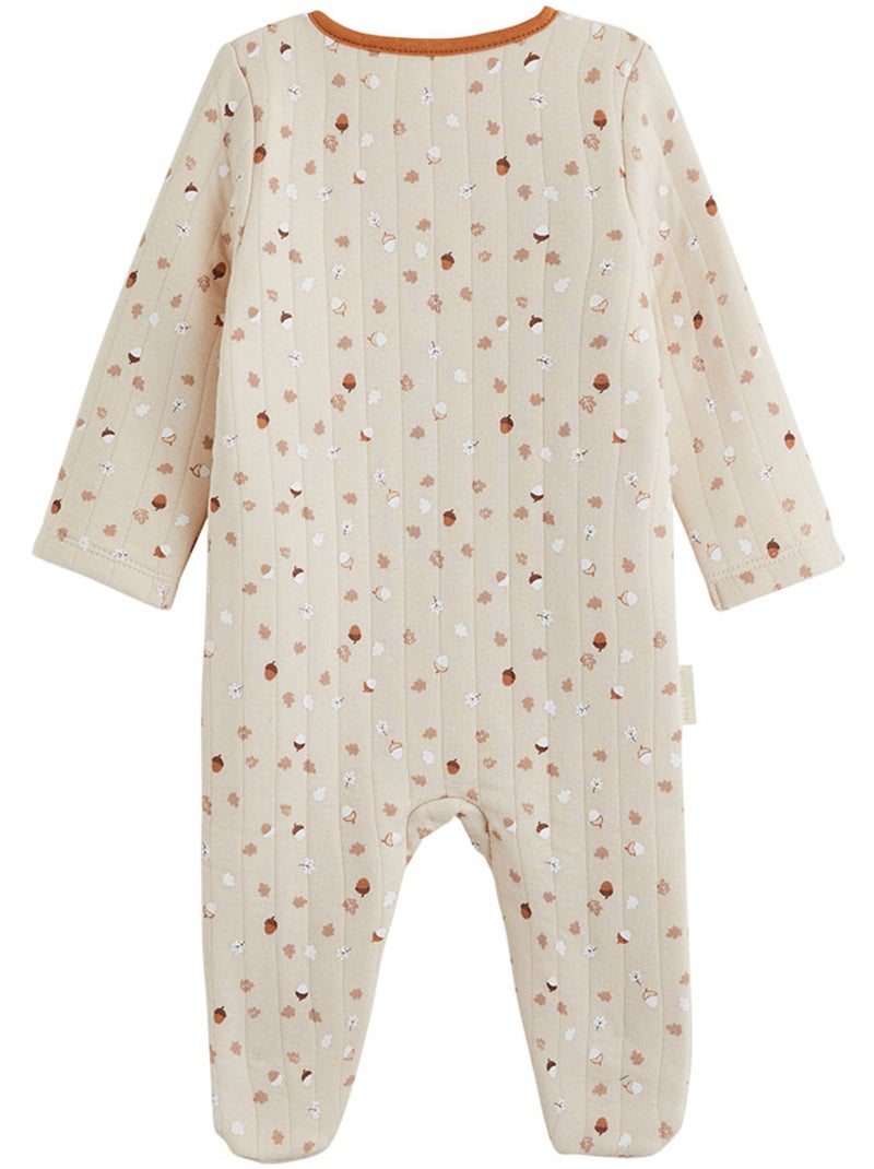 Pyjama bébé matelassé ouverture pont caramel Ecru - Kiabi