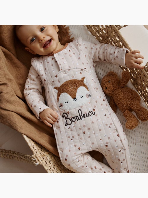 Pyjama bébé matelassé ouverture pont caramel - Kiabi