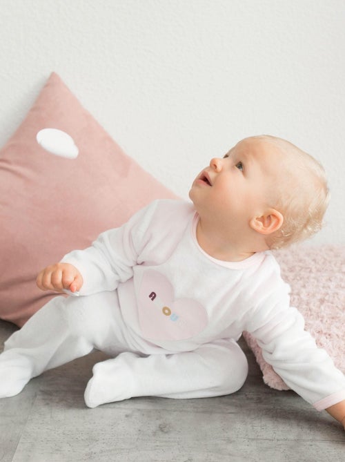 Pyjama bébé modèle Coeur - Kiabi