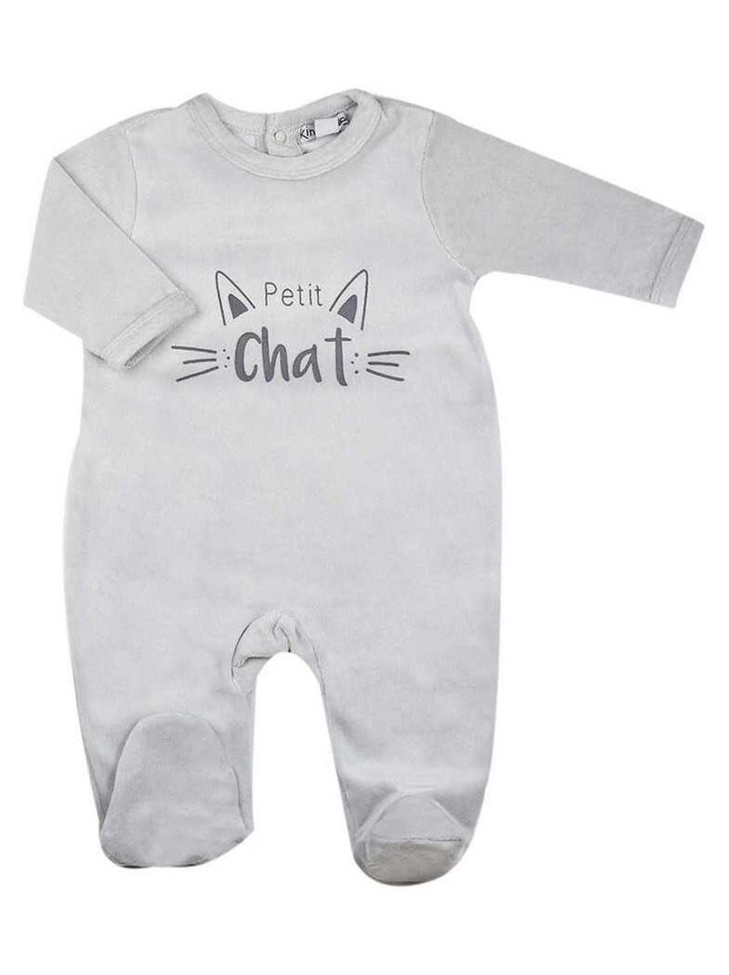 Pyjama bébé modèle petit chat bébé Trois Kilos Sept Gris - Kiabi