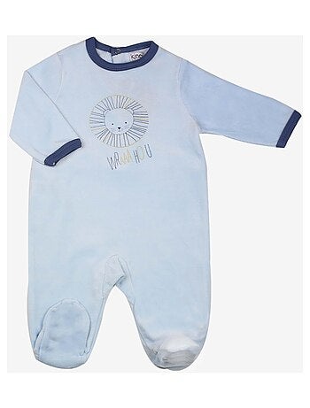 Kinousses - Pyjama bébé motif lion - Bleu - Bébé - 9 Mois - Coton