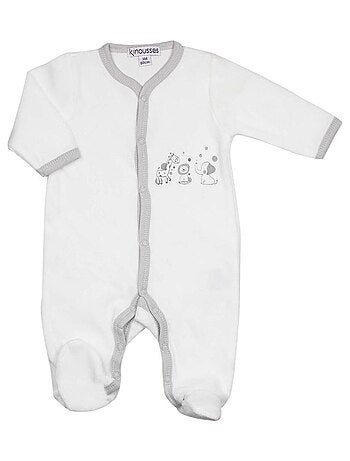 Pyjama bébé ouverture devant motif jungle