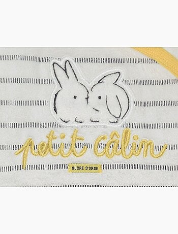 PYJAMA BEBE RAYE GRIS/ECRU