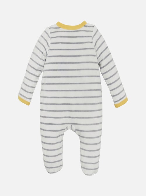 PYJAMA BEBE RAYE GRIS/ECRU - Kiabi
