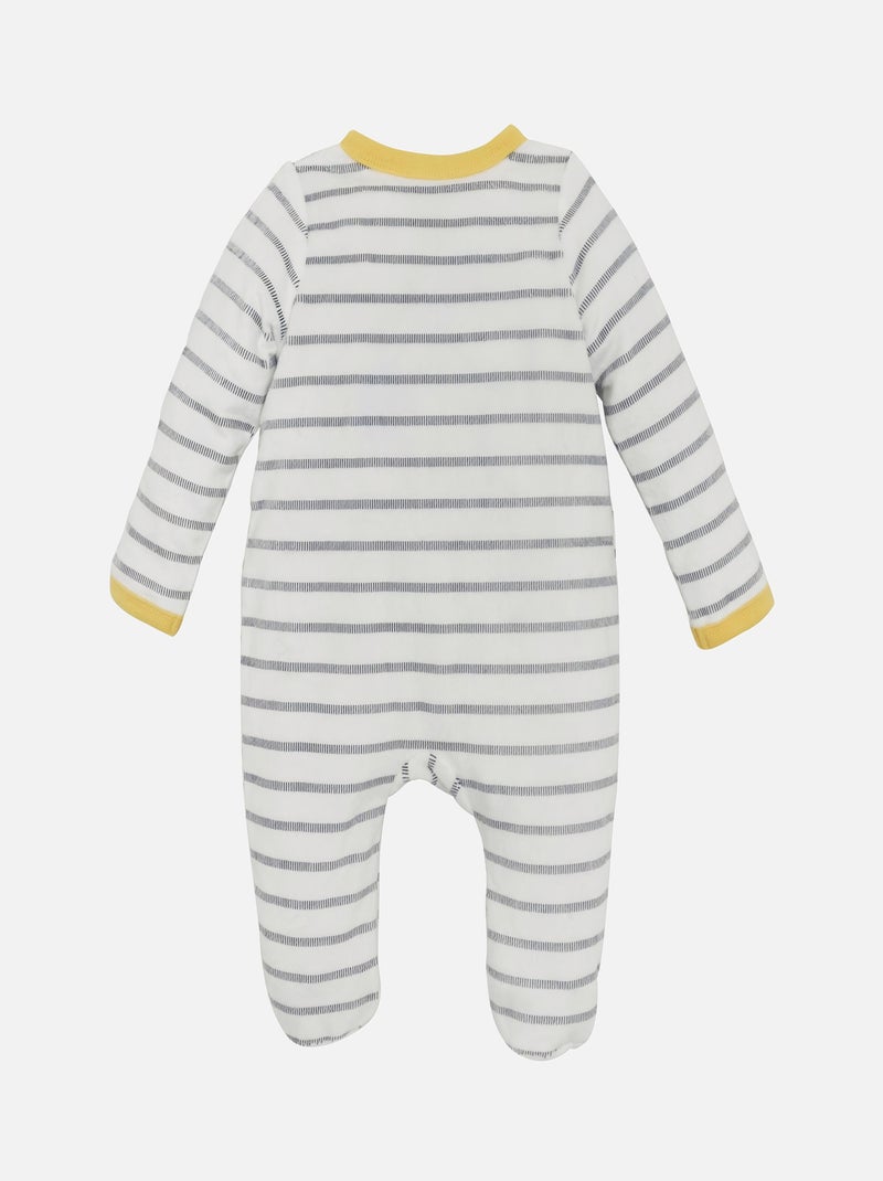 PYJAMA BEBE RAYE GRIS/ECRU Blanc - Kiabi