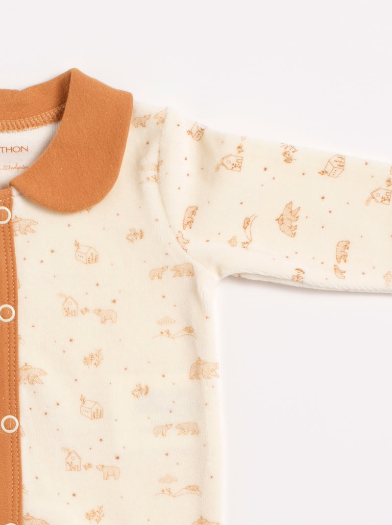 Pyjama bébé velours - SAUTHON Marron - Kiabi