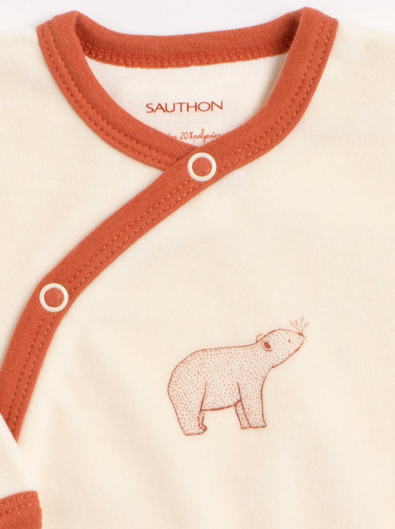 Pyjama bébé velours - SAUTHON Rouge - Kiabi