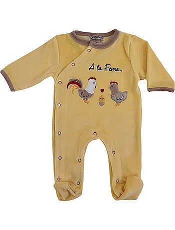 Pyjama bébé velours A La FERME Les Chatounets