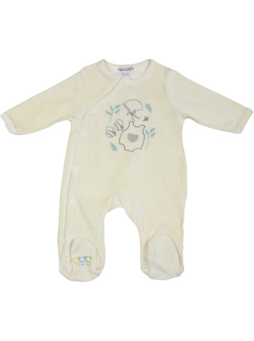Pyjama bébé velours Barboteuse Les Chatounets - Kiabi