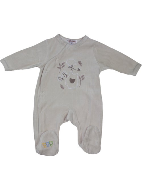 Pyjama bébé velours Barboteuse Les Chatounets - Kiabi