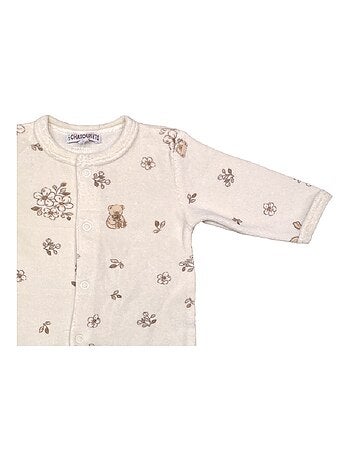 Pyjama bébé velours Bouquets de Fleurs Les Chatounets