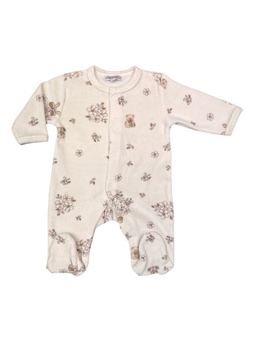 Pyjama bébé velours Bouquets de Fleurs Les Chatounets - Kiabi