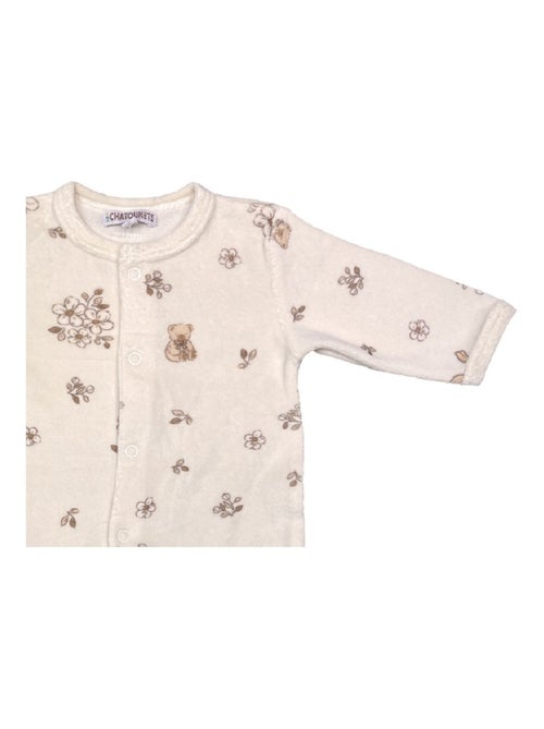 Pyjama bébé velours Bouquets de Fleurs Les Chatounets - Kiabi