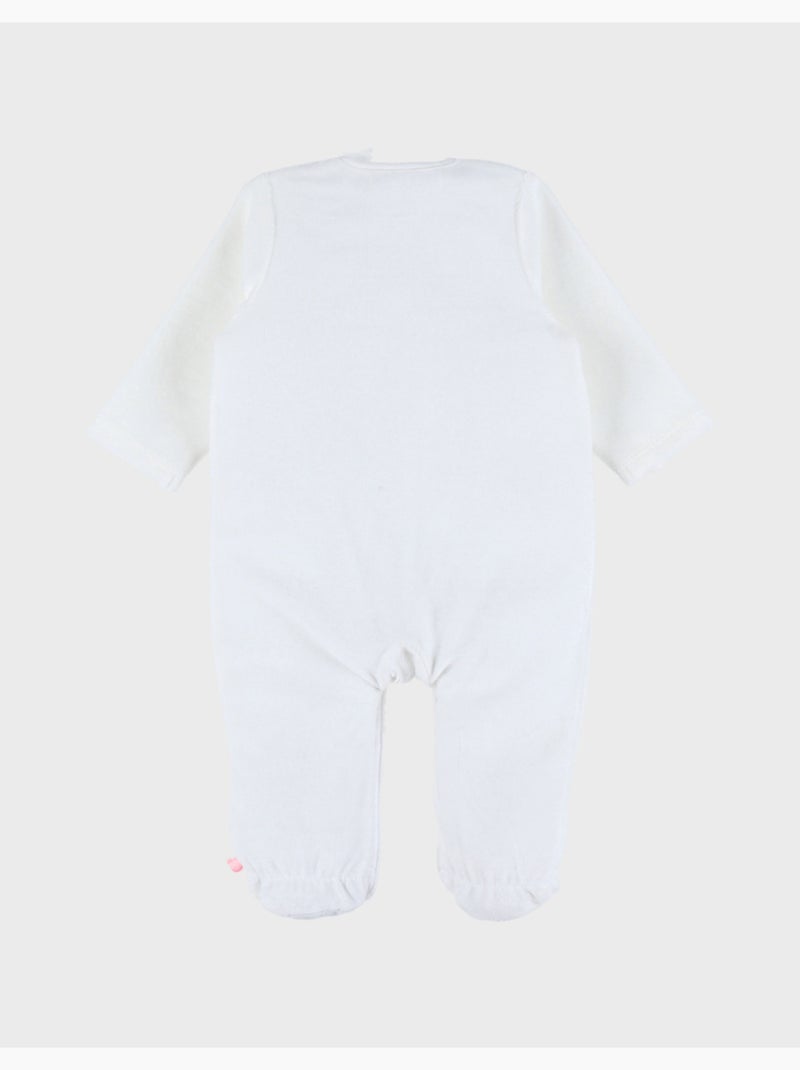 Pyjama bébé, velours brodé Noukie's Ecru - Kiabi