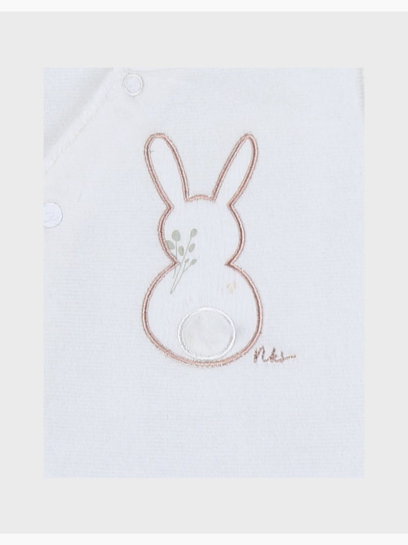 Pyjama bébé, velours brodé Noukie's Ecru - Kiabi