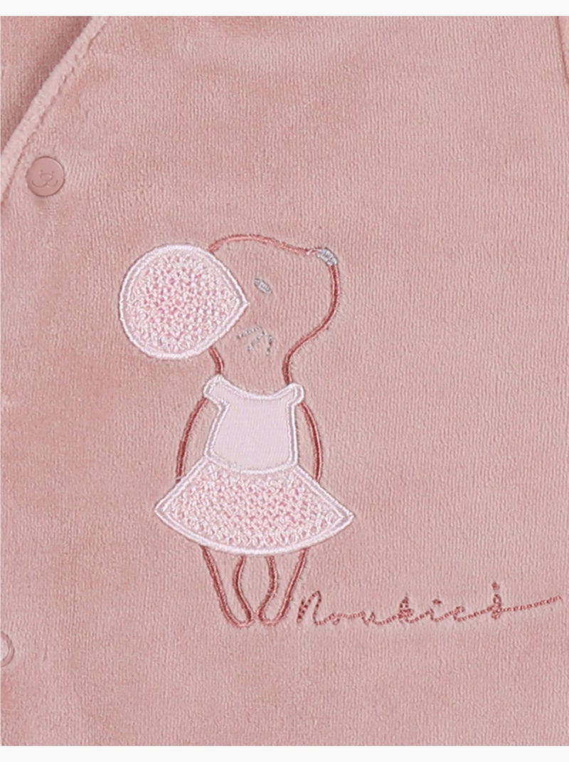 Pyjama bébé, velours brodé Noukie's Rose - Kiabi