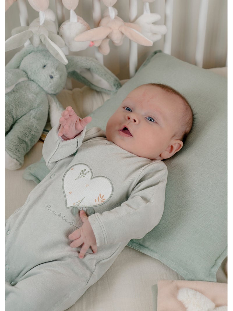 Pyjama bébé, velours brodé Noukie's Vert - Kiabi