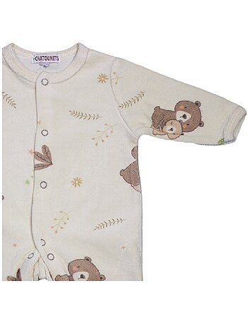 Pyjama bébé velours Calin Les Chatounets