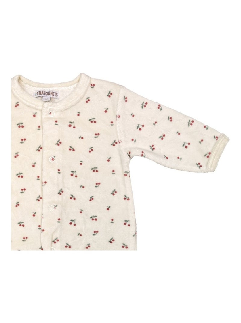 Pyjama bébé velours Cerises Les Chatounets Beige - Kiabi