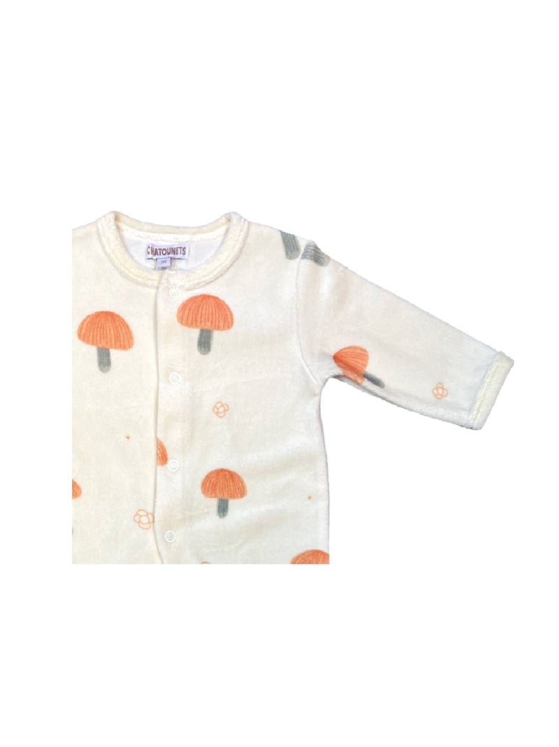 Pyjama bébé velours Champignons Les Chatounets Beige - Kiabi