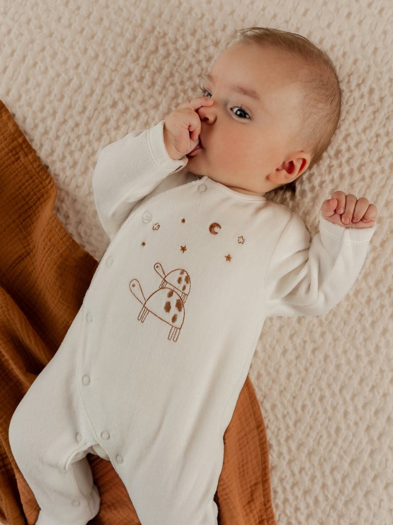 Pyjama bébé, Velours côtelé Noukie's Blanc - Kiabi