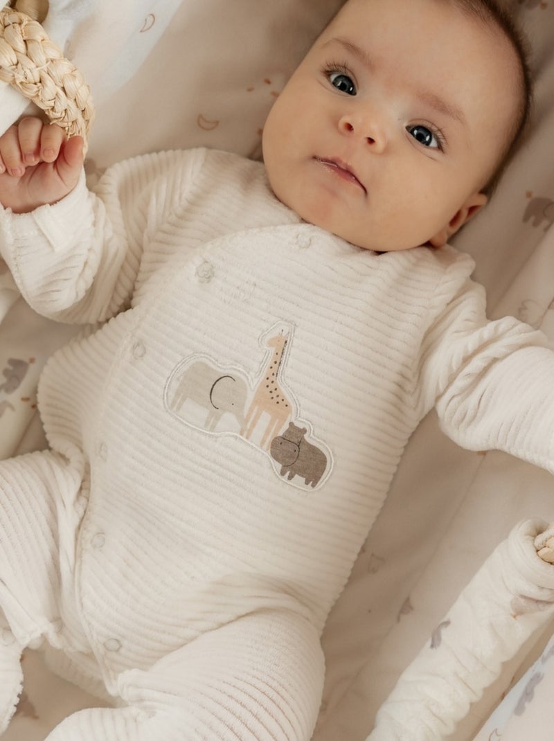 Pyjama bébé, Velours côtelé Noukie's Blanc - Kiabi