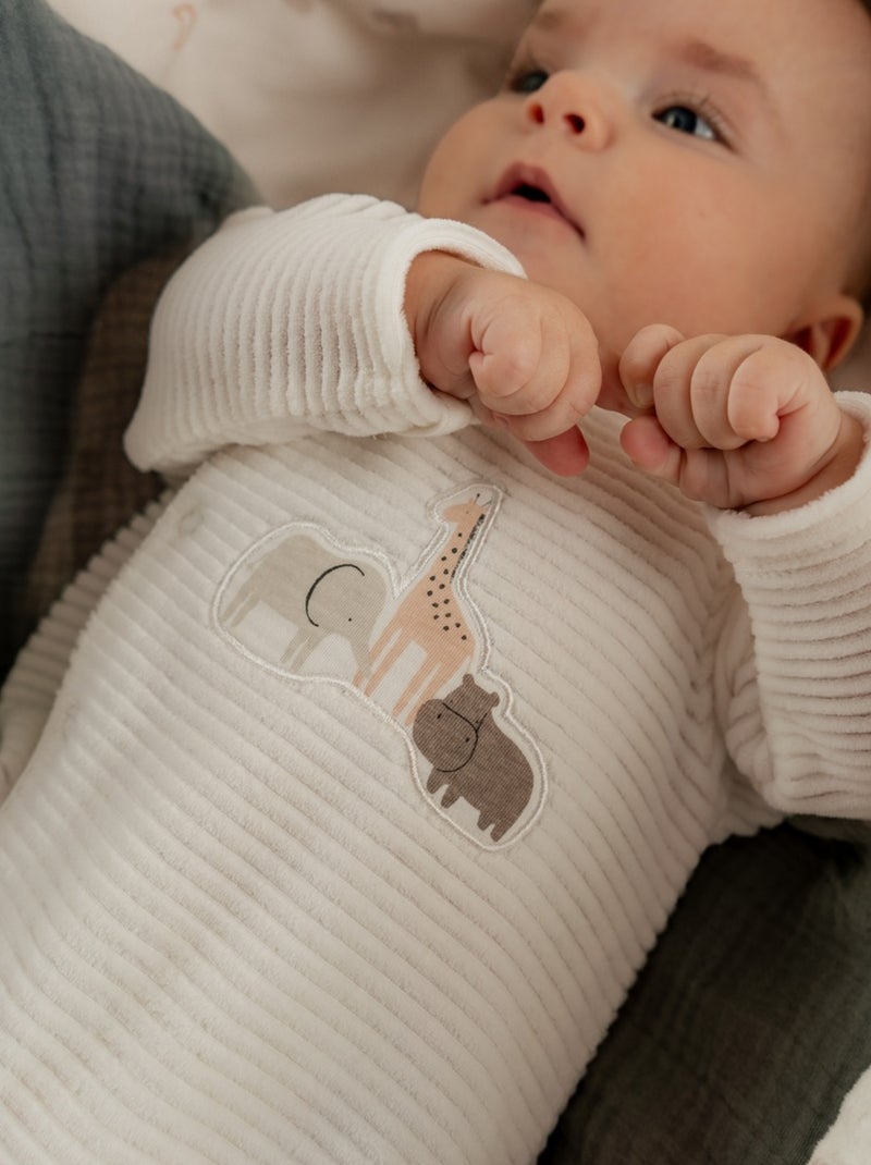 Pyjama bébé, Velours côtelé Noukie's Blanc - Kiabi