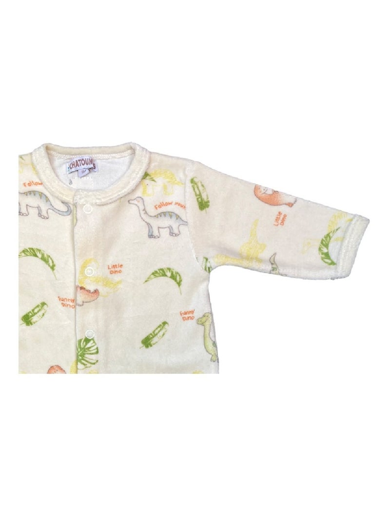 Pyjama bébé velours Dinosaure Les Chatounets Beige - Kiabi