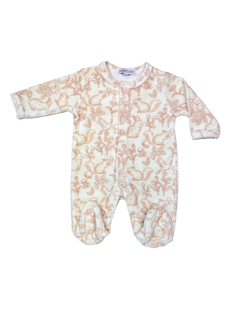 Pyjama bébé velours Ecureuil Les Chatounets Beige - Kiabi