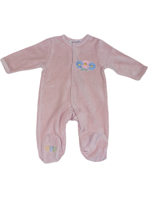 Pyjama bébé velours Fleurs Les Chatounets - Kiabi