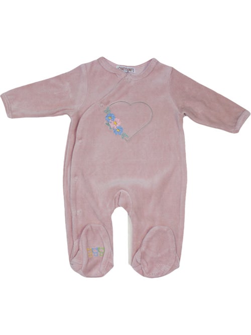 Pyjama bébé velours Fleurs Les Chatounets - Kiabi