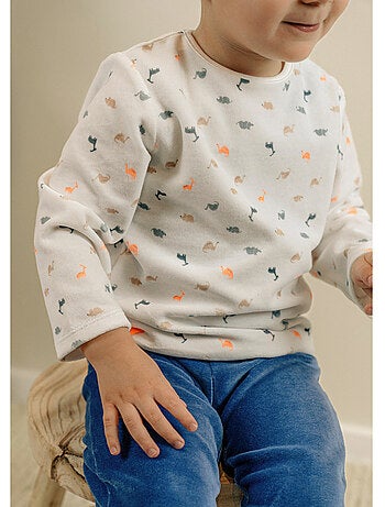 Pyjama bébé, velours imprimé Noukie's