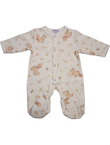 Pyjama bébé velours "Noix" Les Chatounets