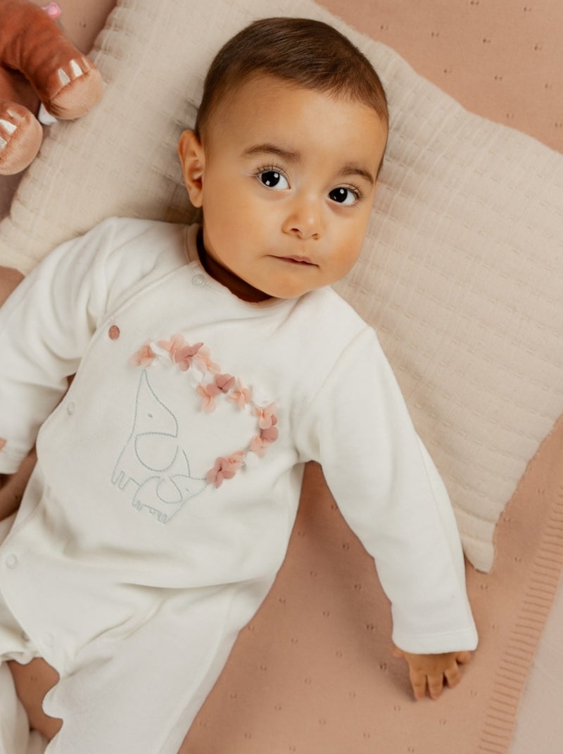 Pyjama bébé, Velours Noukie's Blanc - Kiabi