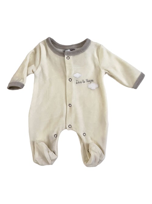 Pyjama bébé velours Nuages Les Chatounets - Kiabi
