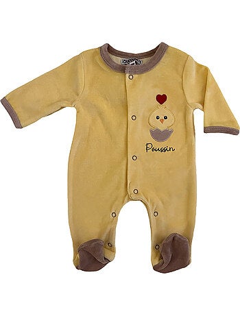 Pyjama bébé velours Poussin Les Chatounets