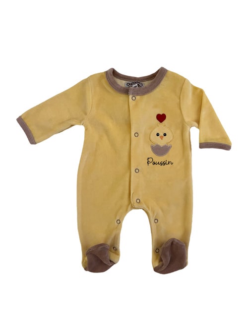 Pyjama bébé velours Poussin Les Chatounets - Kiabi