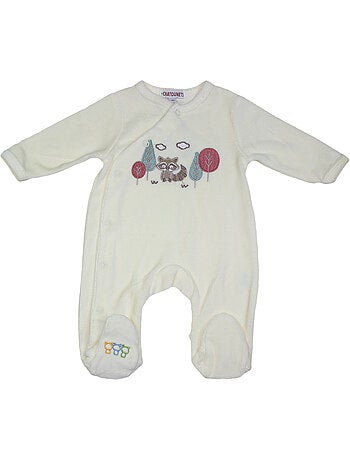 Pyjama bébé velours Raton laveur Les Chatounets