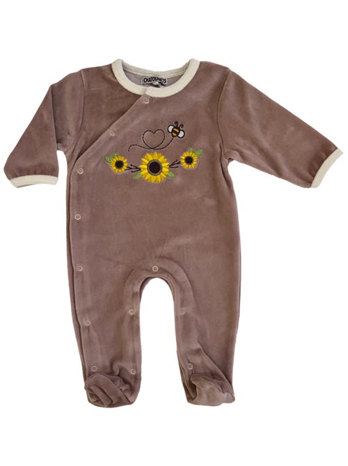 Pyjama bébé velours Tournesols Les Chatounets - Kiabi