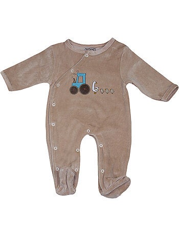 Pyjama bébé velours Tracteur et oies Les Chatounets