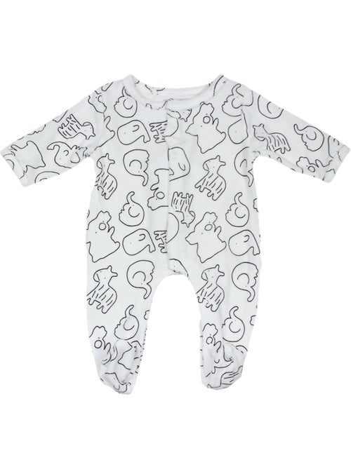Pyjama bébé velours Zoo Les Chatounets - Kiabi