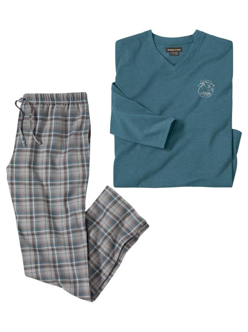 Pyjama Bi-matière  - Atlas For Men Bleu canard - Kiabi