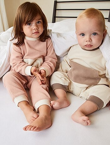Pyjama velours famille de rennes rouge bébé garçon Okaïdi & Obaïbi