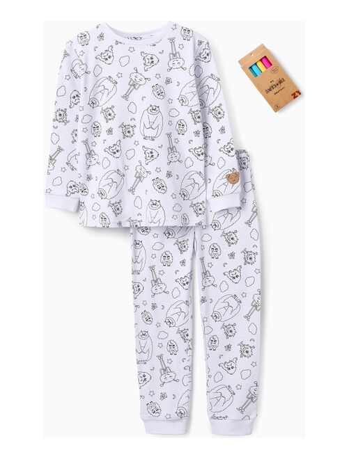 Pyjama blanc pour enfant manches longues ESSENTIALS LINE - Kiabi