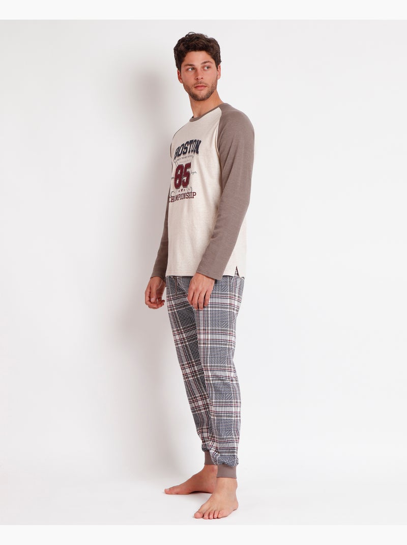 Pyjama Boston à manches longues pour homme ADMAS Beige - Kiabi