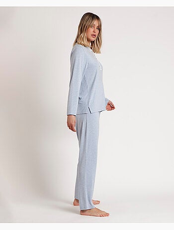 Pyjama boutonné à manches longues et cœurs doux pour femme ADMAS CLASSIC